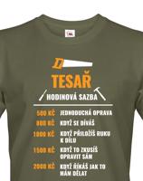 Pánské tričko pro tesaře - hodinová sazba tesaře