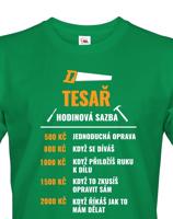 Pánské tričko pro tesaře - hodinová sazba tesaře
