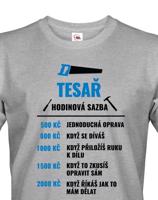 Pánské tričko pro tesaře - hodinová sazba tesaře