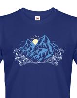 Pánské tričko pro turisty a cestovatele s potiskem alpských hor