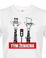 Pánské tričko pro tým ženicha s žirafami na rozlučku se svobodou