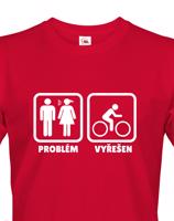 Pánské tričko Problém vyřešen - hoďte hádku za hlavu a vyražte na kolo