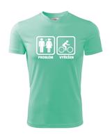 Pánské tričko Problém vyřešen - hoďte hádku za hlavu a vyražte na kolo