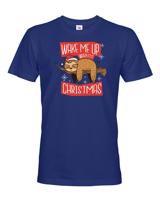 Pánské tričko Probuďte mě až když budou Vánoce - vánoční tričko