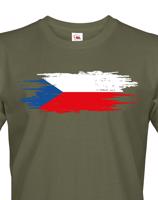 Pánské tričko s Českou vlajkou  - vlastenecké tričko