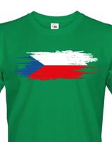 Pánské tričko s Českou vlajkou  - vlastenecké tričko