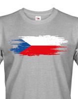 Pánské tričko s Českou vlajkou  - vlastenecké tričko