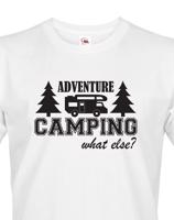 Pánské tričko s karavanem - Adventure Camping what else?