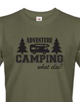 Pánské tričko s karavanem - Adventure Camping what else?