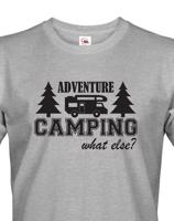 Pánské tričko s karavanem - Adventure Camping what else?