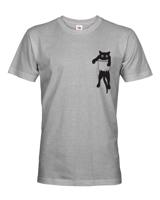 Pánské tričko s kočkou v kapse - ideální dárek pro milovníky koček