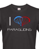 Pánské tričko s motivem I love paragliding
