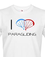 Pánské tričko s motivem I love paragliding