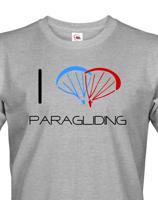Pánské tričko s motivem I love paragliding