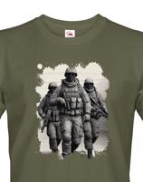Pánské tričko s motivem vojáků - živý motiv pro nadšence military/army tematiky