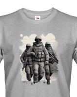 Pánské tričko s motivem vojáků - živý motiv pro nadšence military/army tematiky
