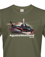 Pánské tričko s potiskem AgustaWestland AW109 - ideální dárek pro milovníky helikoptér