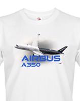 Pánské tričko s potiskem Airbus A350 tričko pro milovníky letounů