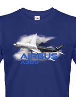 Pánské tričko s potiskem Airbus A350 tričko pro milovníky letounů