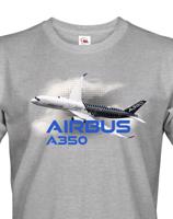 Pánské tričko s potiskem Airbus A350 tričko pro milovníky letounů