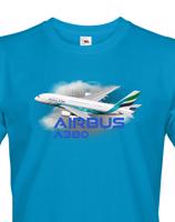 Pánské tričko s potiskem Airbus A380 - ideální dárek pro milovníky letadel