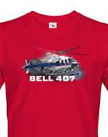 Pánské tričko s potiskem Bell 407 - ideální dárek pro milovníky helikoptér