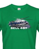 Pánské tričko s potiskem Bell 407 - ideální dárek pro milovníky helikoptér