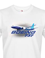 Pánské tričko s potiskem Boeing 737 tričko pro milovníky letounů