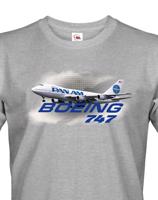 Pánské tričko s potiskem Boeing 747 tričko pro milovníky letounů