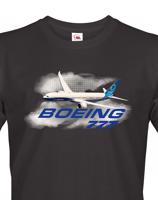 Pánské tričko s potiskem Boeing 777 tričko pro milovníky letounů