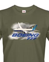 Pánské tričko s potiskem Boeing 777 tričko pro milovníky letounů
