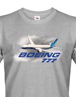 Pánské tričko s potiskem Boeing 777 tričko pro milovníky letounů