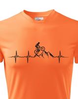 Pánské tričko s potiskem cyklistického tepu MTB