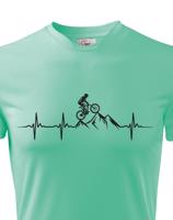 Pánské tričko s potiskem cyklistického tepu MTB