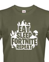 Pánské tričko s potiskem  Eat Sleep Fortnite Repeat