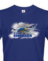 Pánské tričko s potiskem Emraber E190 tričko pro milovníky letounů