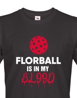 Pánské tričko s potiskem Florbal is in my blood - tričko pro florbalisty