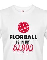 Pánské tričko s potiskem Florbal is in my blood - tričko pro florbalisty
