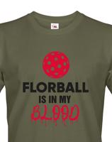 Pánské tričko s potiskem Florbal is in my blood - tričko pro florbalisty