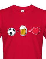 Pánské tričko s potiskem Fotbal, pivo, láska - ideální dárek pro pivaře