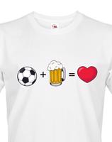 Pánské tričko s potiskem Fotbal, pivo, láska - ideální dárek pro pivaře