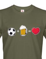 Pánské tričko s potiskem Fotbal, pivo, láska - ideální dárek pro pivaře