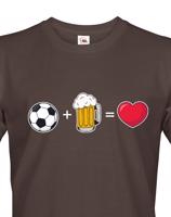 Pánské tričko s potiskem Fotbal, pivo, láska - ideální dárek pro pivaře