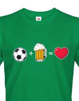 Pánské tričko s potiskem Fotbal, pivo, láska - ideální dárek pro pivaře