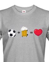 Pánské tričko s potiskem Fotbal, pivo, láska - ideální dárek pro pivaře