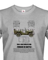 Pánské tričko s potiskem Jeep Willys MB - ideální dárek pro milovníky vojenské techniky