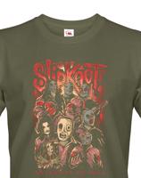 Pánské tričko s potiskem kapely Slipknot  - parádní tričko s potiskem známé hudební skupiny.