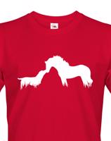 Pánské tričko s potiskem koně a psa - skvělý dárek pro milovníky zvířat