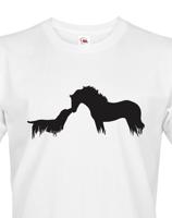 Pánské tričko s potiskem koně a psa - skvělý dárek pro milovníky zvířat