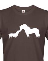 Pánské tričko s potiskem koně a psa - skvělý dárek pro milovníky zvířat